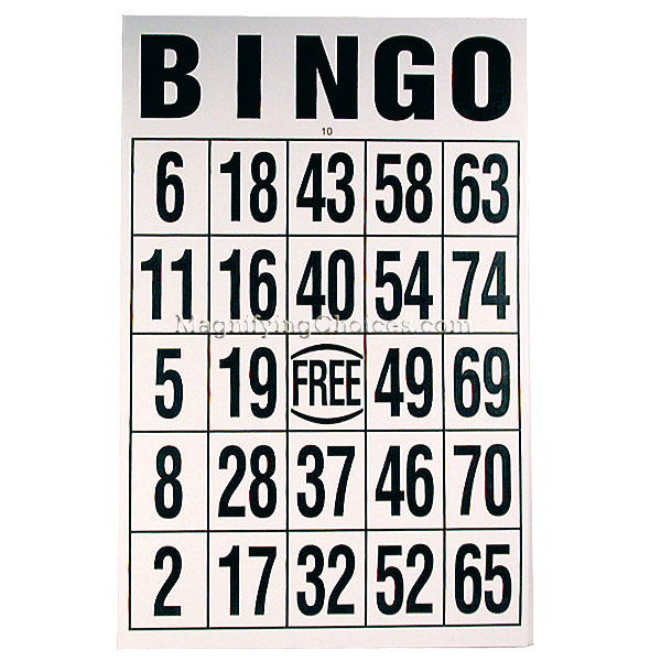 Gigantic Laminated Bingo Cards - Click Image to Close